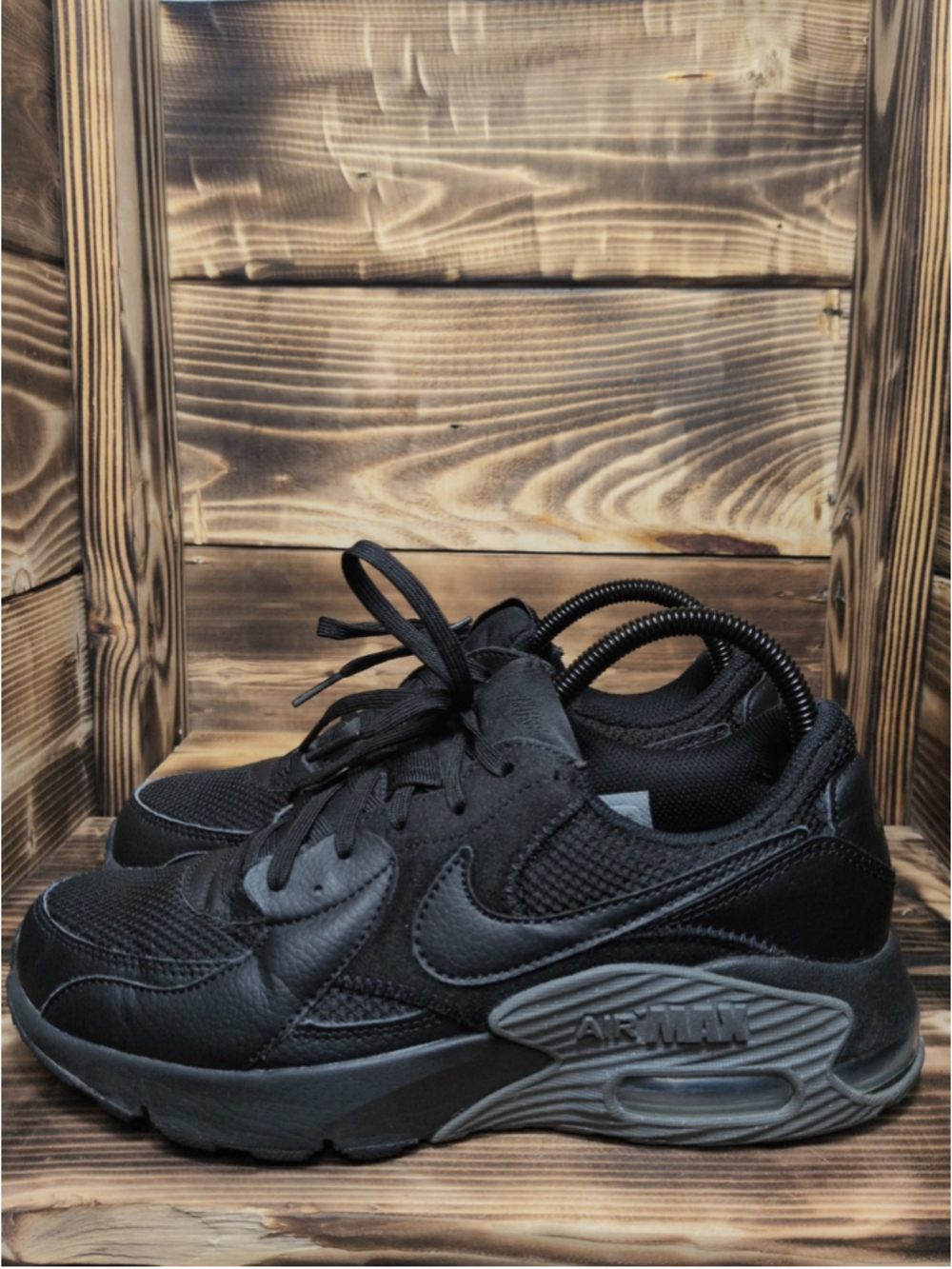 Nike Air Max Excee Womens Size 8 Black Dark Gray Athletic Running Shoes Sneakers